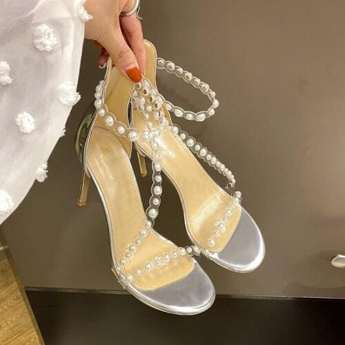 Sexy Open-Toe Stiletto Ladies Sandals Summer New Personality Temperament Transparent Word with Super High Heels 9 Cm Party Shoes