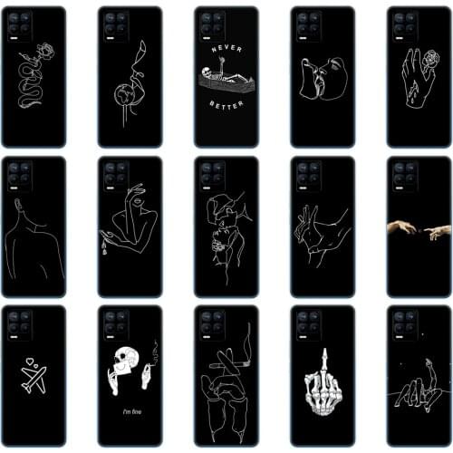 For Realme 8 Case 6.4" Soft Silicon TPU Back Phone Cover For Realme 8 Pro OPPO Realme8 4G RMX3085 Protective Coque Capa Bumper