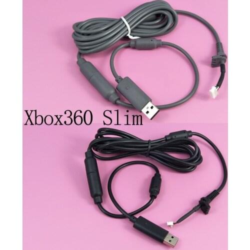 Black / Grey 1.8M 180cm USB Play Cable For XBOX 360 / For XBOX 360 Slim wired controller repair part