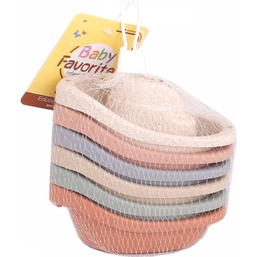Baby Bath Stacking Cup Baby Stacking Boat Kids Bathtub Toys Swimming Pool Play Water Kit