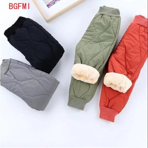 -30 Baby Down Cotton-padded Trousers Waterproof Boys Girls Autumn Winter Elastic Leggings Baby Kids 2021 Thick Warm Casual Pants