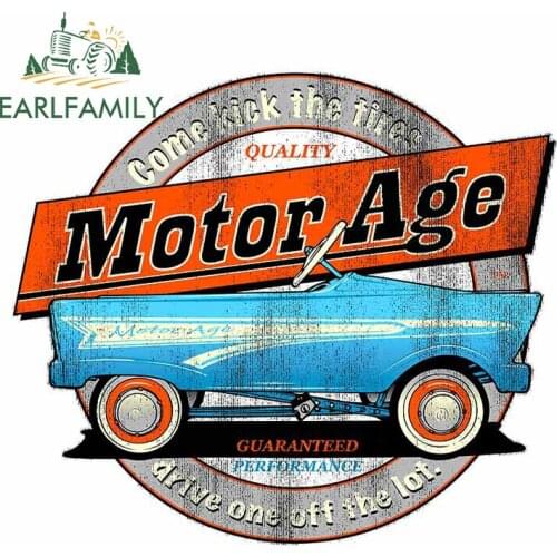 EARLFAMILY 13cm x 11.5cm Auto Car Stickers for Motor Age Kick The Tires Logo Vinyl Car Wrap Decoration Suitable for JDM ATV VAN