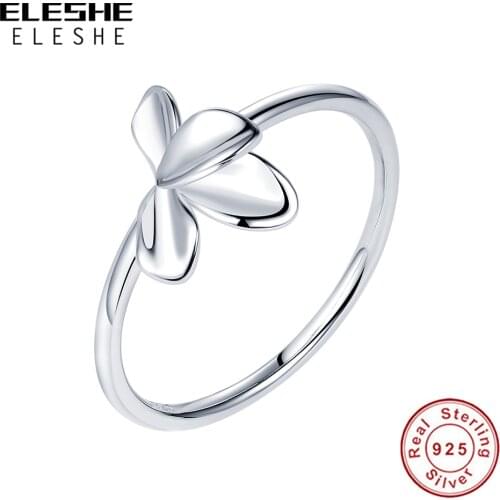 ELESHE 100% 925 Sterling Silver Signet Ring Vintage 18K Gold Plated Coin Finger Ring for Women Wedding Christmas Jewelry Gift