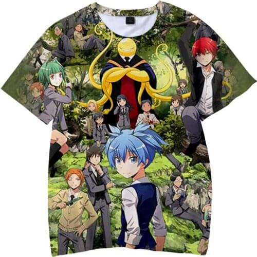 Popular Anime Assassination Classroom 3D Print Tshirt Cartoon Ansatsu Kyoushitsu Men Women Summer Tshirt Kids T-shirt Streetwear