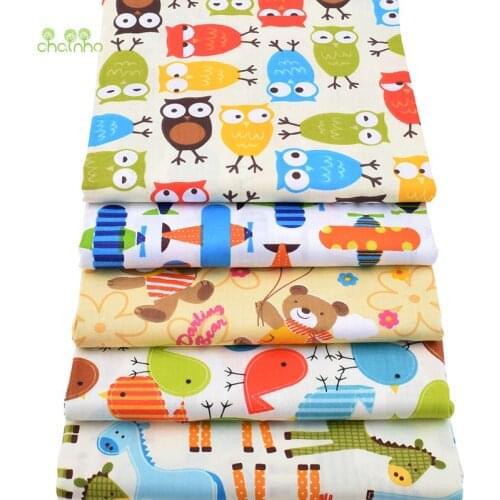 Chainho,Cartoon Printed Twill Cotton Fabric, DIY Quilting Sewing For Baby&Children Sheet,Pillow,Cushion,Toys Material,Half Meter