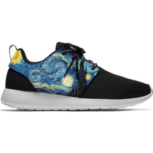 Vincent van Gogh Oil Painting Fashion Funny Popular Sport Running Shoes Lightweight Breathable 3D Print Men women Mesh Sneakers