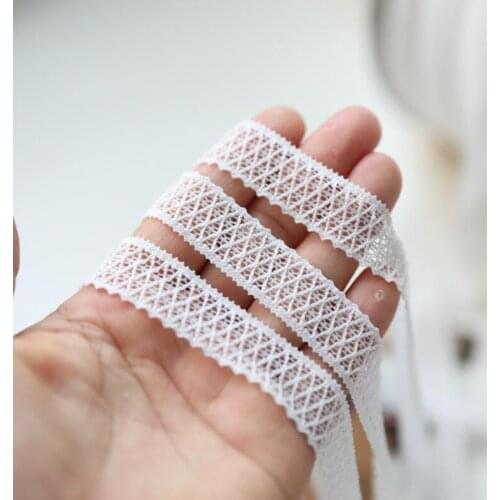 5 Meters Milk White Flower Lace Trim For Costume Decoration Hollow Elastic Lace Ribbon Lace For DIY Sewing 2.5cm Free Shipping