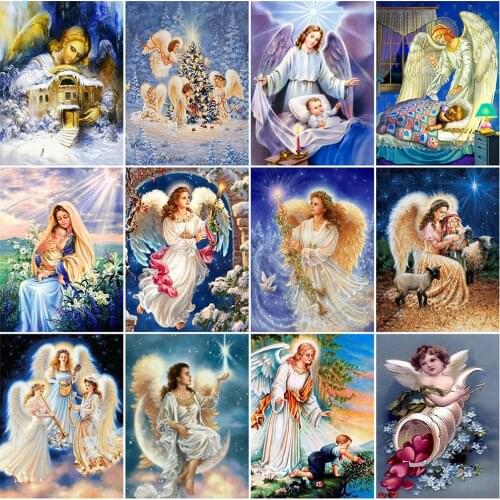 MomoArt Angel Diamond Embroidery Crafts 5D Diamond Painting Portrait Cross Stitch Kits Mosaic Girl New Arrival Home Decor