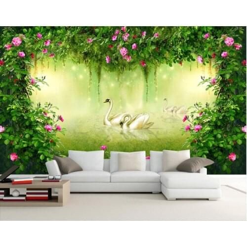 3d mural wallpaper Custom photo wallpaper Large 3D Stereo romantic Rose flower fantasy forest TV sofa backdrop