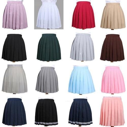 NEW Pleated Skirt Japanese Korean Short Skirts School Girl School Uniform Cosplay Student Jk Academy Half Skirt 18 Colors 3XL