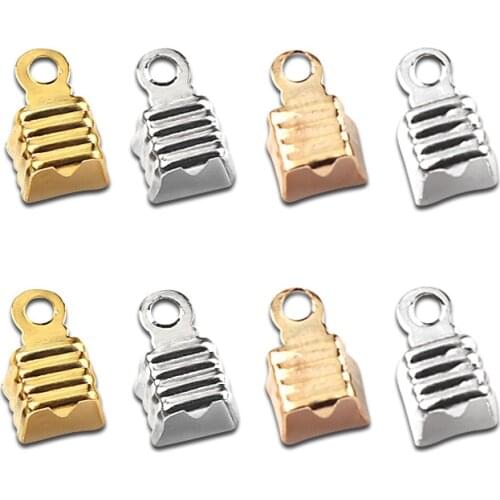 200pcs/lot 7mm Rope Chain Cord Crimp Bead Caps Cord End Caps For Jewelry Making DIY Bracelet Necklace Connectors Findings