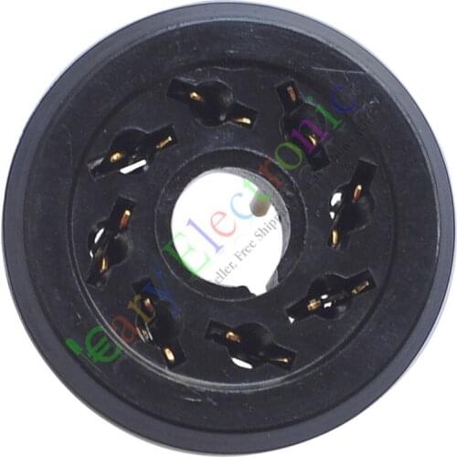 Wholesale and retail 50pc 8pin Gold Bakelite vacuum tube socket valve EL34 KT88 6550 6SN7 audio radio free shipping