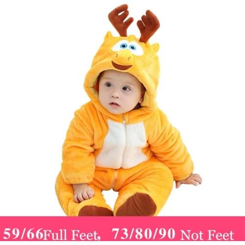2017 Autumn and Winter Cotton Warm Cashmere Baby Rompers Bebe Elk Cartoon Jumpsuit Newborn Outwear Clothes Baby Boy&Girl Clothes