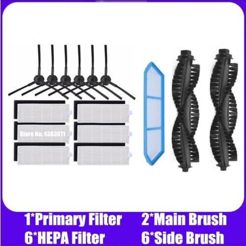 Main Brush+HEPA Filter+Side Brushes+Primary dust Filter for ilife a4s a40 Robot Vacuum Cleaner Parts chuwi ilife a40 accessories