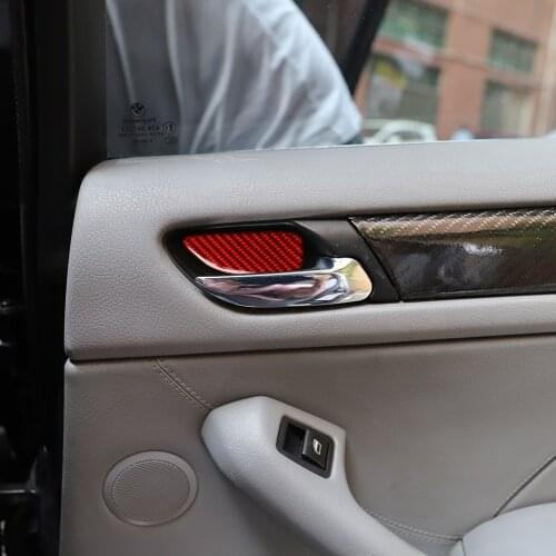 It Is Suitable For BMW Old 3 Series E46 The Carbon Fiber Interior accessories Door Bowl / 4 Pieces .Red. Solid Color. BMW Color