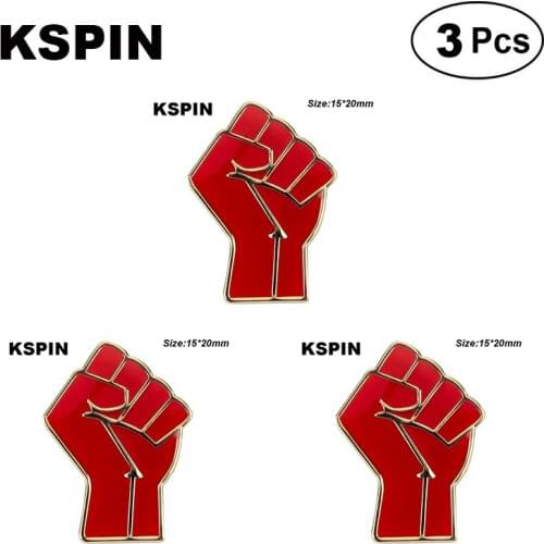 Raised Fist of Solidarity Enamel pin Red Black brooch Bag Hat Clothes Lapel Pin Badge Red Lives Matter Jewelry Gift