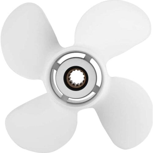 13 Spline Propeller Marine Outboard Propeller 4 Blades 10 3/8x13in RH Aluminum Alloy Fit for Yamaha 25‑60HP Engine