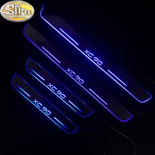 For Volvo XC90 2003-2018 Acrylic Moving LED Welcome Pedal Scuff Plate Pedal Door Sill Pathway Light