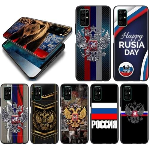 Russian Flag Totem Silicone Cover For Huawei Honor 10i 10 9C 9A RU 9X 9N 9S 9 Pro Lite Play 3E V9 Black Phone Case