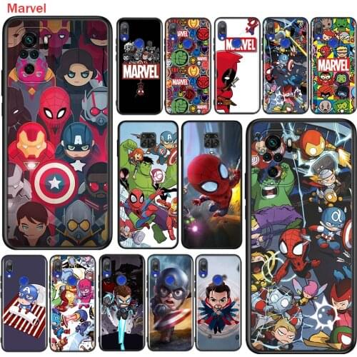 Silicone Cover Marvel Cartoon Heros For Xiaomi Redmi Note 10 10S 9 9S Pro Max 9T 8T 8 7 6 5 Pro 5A Phone Case