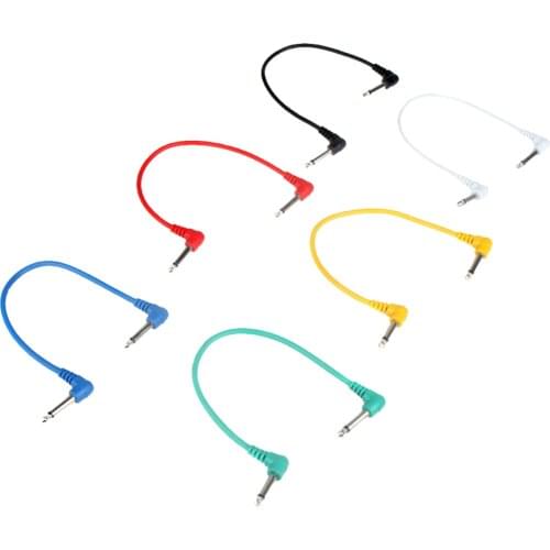 6x30cm Guitar Patch Cables Angle Plug Audio Cables for Dura Effect Pedals