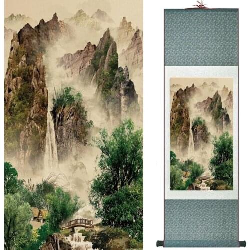 Old fashion painting landscape art painting Chinese traditional art painting China ink painting20190813026