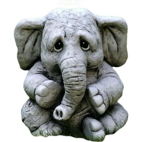 Cute Elephant Statue Resin Crafts Simulation Animal Ornaments Sculpture Garden Courtyard Landscape Furnishings Decorations