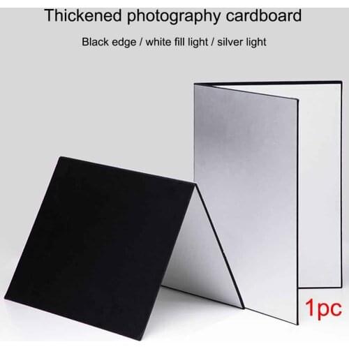 3 In1 Multipurpose For Photography Cardboard Light Reflector Foldable White Black Silver Absorb Light Thick Reflective Paper