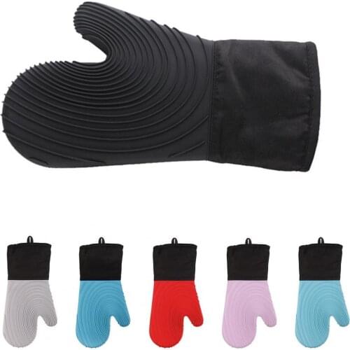 High temperature resistant thickened microwave oven gloves with cotton silicone baking gloves kitchen heat insulation gloves