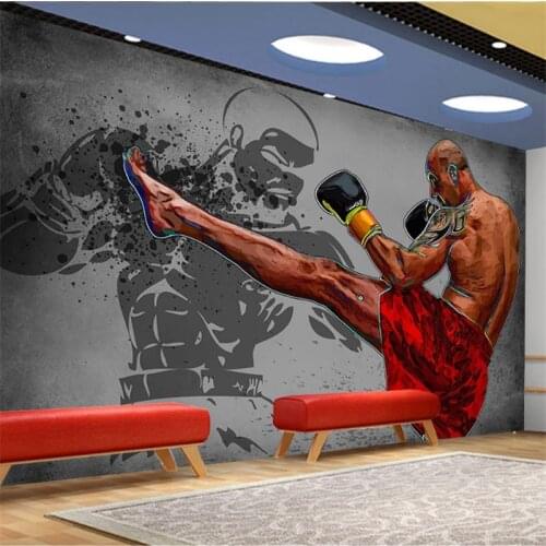 Wellyu Customized large 3d wallpaper taekwondo gym boxing martial arts hall tooling background wall decoration wallpaper