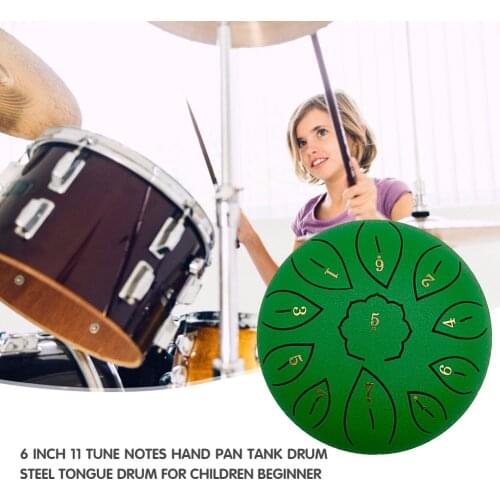 Tongue Drum 6 Inch Steel Tongue Drum Set 11 Tune Hand Pan Drum Pad Tank Sticks Carrying Bag Percussion Instruments For Beginner