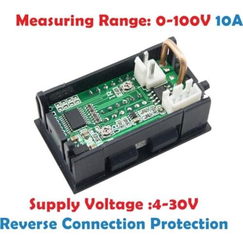 0.28 inch Digital DC 4 Bit DC 100V 10A Voltmeter Ammeter Voltage Current Meter C5AC