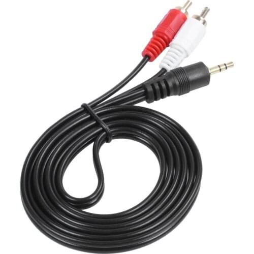 1.5M Gold 3.5mm 1/8 inch Male Mini Plug To 2 RCA Stereo Phono o Speaker Cable