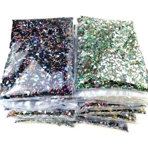 10000pcs 3*6 Colorful ab Acrylic Horse Eye Flatback Rhinestones Gems Crystals Stone 3D Nail Art For Clothes Accessory
