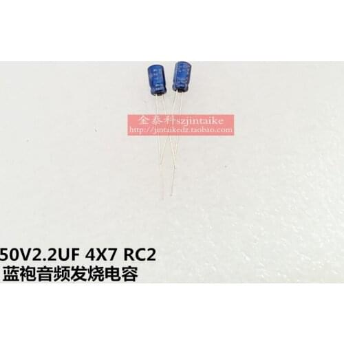 2020 hot sale 30PCS/50PCS ELNA audio capacitor 50V2.2UF 4X7 RC2 blue robe 85 degrees electrolytic capacitor free shipping
