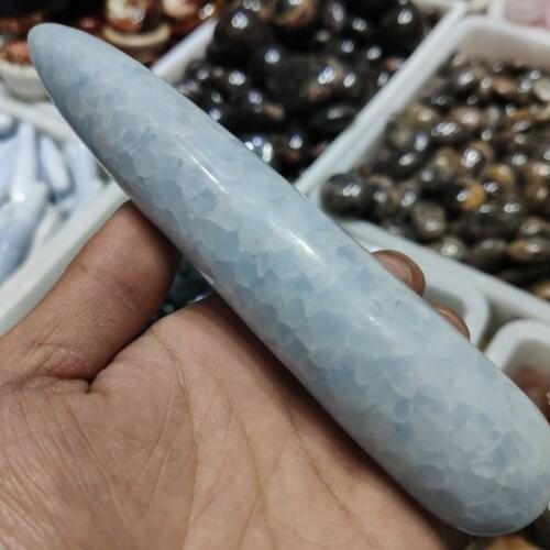 260g Stunning Rare Natural Blue Celestite Healing Crystal Massage Wand