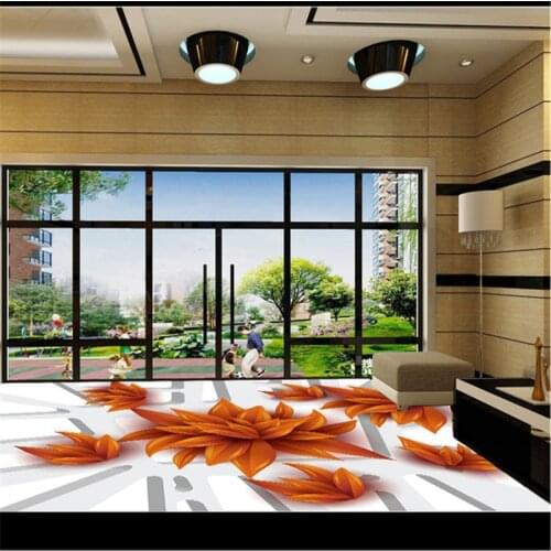 Beibehang papel de parede 3D self-adhesive wall stickers wall floor flooring wall painting illusion stereo flower art mural