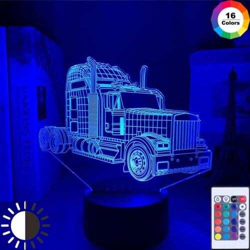 3D LED Night Light Truck Car with 7 Colors Light for Home Decoration Lamp Amazing Visualization Optical Illusion Awesome