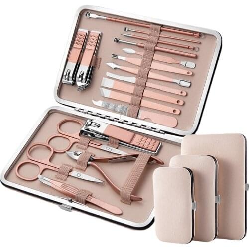 New 7/10/15/18PCS Manicure Tool Set Stainless Steel Nail Clipper Set Nail Scissors Tweezer Beauty Manicure Care Tools