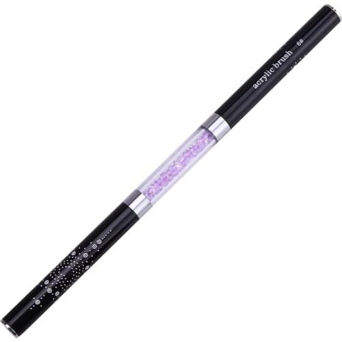 NOQ Nail Art Acrylic With Crystal Rhinestone Rod Pen Manicure Brushes Double Head Drawing Flower Design Pull Pen For UV Gel Tool
