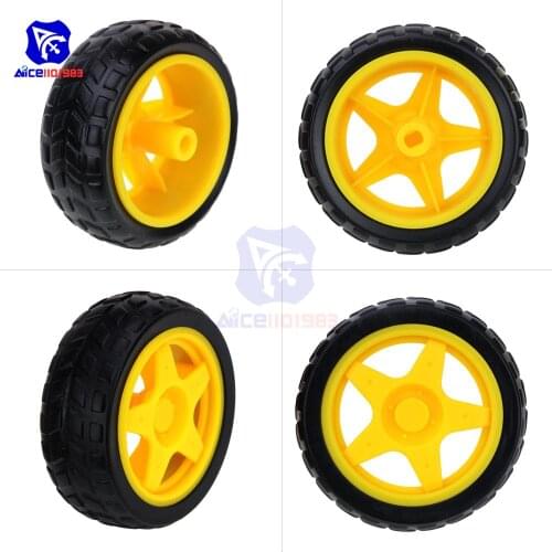Diymore 4PCS/Lot 65mm*26mm Car Wheel for 4WD Robot Smart Car Chassis