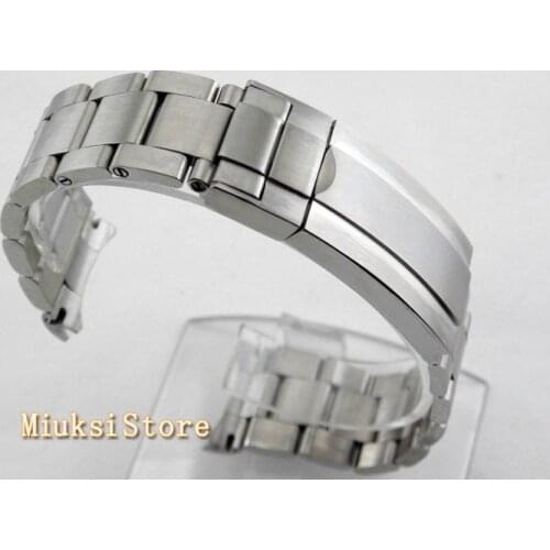 Top 21mm 316L brushed solid stainless steel bracelet mens luxury watch accessories