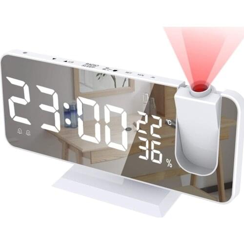 LED Digital Alarm Clock Watch Table Electronic Desktop Clocks USB Wake Up FM Radio Time Projector Snooze Function 2 Alarm clock