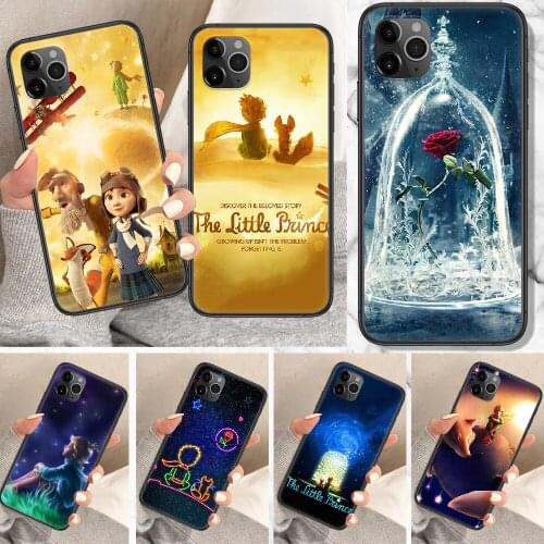 The Little Prince Cartoon Phone Case For iphone 5 5S SE 2 6 6S 7 8 11 12 Mini Plus X XS XR Pro Max black painting cell cover