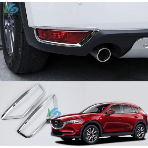 For Mazda CX5 CX-5 CX 5 2017 2018 2019 KF ABS Chrome Rear Reflector Fog Light Lamp Cover Sticker Decoration Trim Accessories