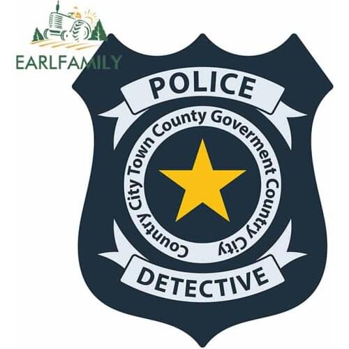 EARLFAMILY 13cm x 10.8cm for Police Badge Icon Car Stickers Fashion Fine Decal Car Styling Car Accessories Decals