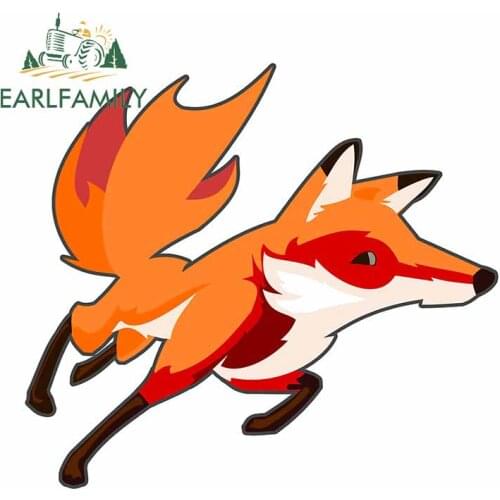 EARLFAMILY 13cm x 12cm for Running Fox Head Car Stickers Personality Laotop Car Styling Refrigerator Windshield VAN Decal