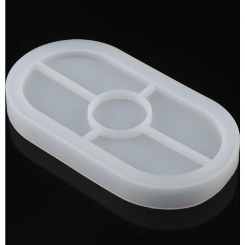 Epoxy Resin Home DIY Crafts Clay Resin Molds Plaster Mold Ashtray Square Flexible Silicone Tray Mold Concrete Oval Mold