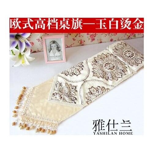 European foreign trade upscale fashion white table flag minimalist modern garden tea table cloth table cloth table runner