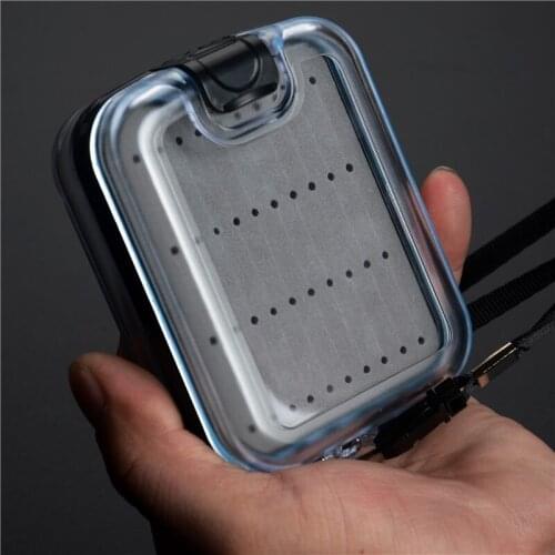 Hi.Whale New Fly Fishing Box Double Side Opened Design Transparent Slits Foam Waterproof Fly Fshing Lure Box